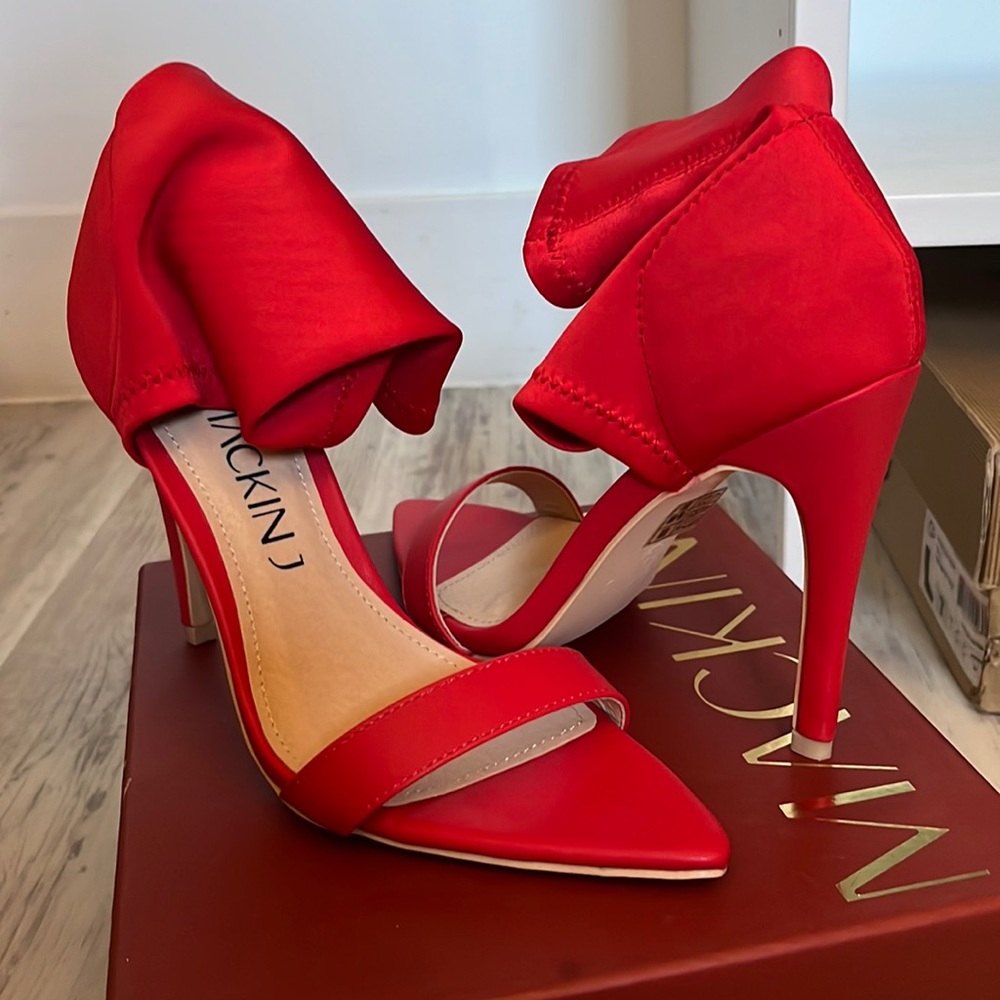 Red Open Toe Stilettos
